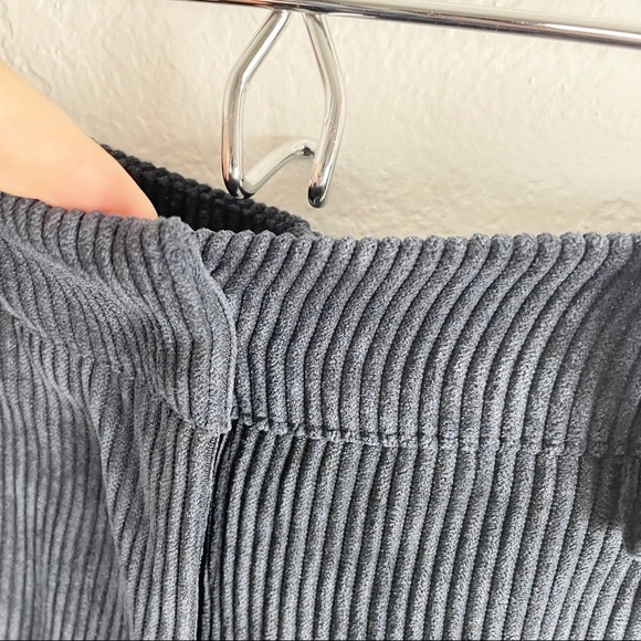 Anine Bing Jocelyn Corduroy Slit Hem Pants in Navy Blue - Picture 6 of 8